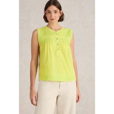 White Stuff Isla Mix Top Bright Yellow Maat: 10 | Blouses Outlet | Dames | Geel