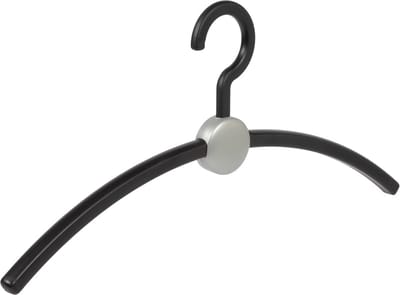 De Kledinghanger Gigant - Garderobehanger - Jassenhanger - Volwassenen - 708720 - 24 Stuks - Point - Kunststof - Zwart - Zilver - 45 cm - Kledinghanger - Kleerhanger (708720/24)