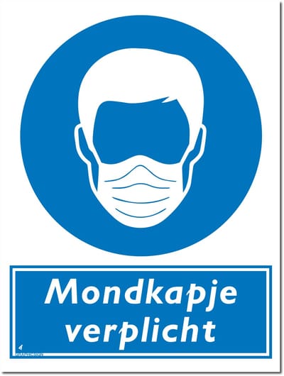 Mondkapje verplicht bord - Forex - 30 x 40 cm