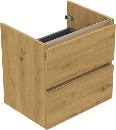 Saqu Gaia Wastafel Onderkast - 60x45x60 cm - Eiken - Badkamerkast - Wastafelmeubel zonder Uitsparing