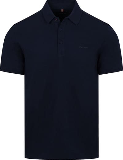 State of Art blauwe heren polo   Punt kraag   Regular fit   Knoopsluiting   Korte mouw Blauw S