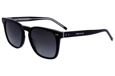 Tommy Hilfiger donkergrijze SF zwarte zonnebril met lens