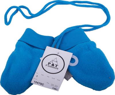 P&T Wanten Baby met Touwtje - Micro Fleece - Zeeblauw - 0-1j