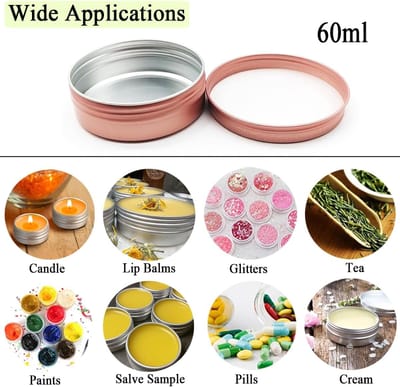 Cosmetica Potjes - Aluminium Containers - Reis Samples - Lekvrije Schroefdeksels - 60ml 6.8cm Diameter - Mat Roze