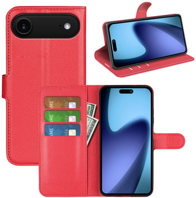 MobyDefend Hoesje - Geschikt voor iPhone Air - Kunstleren Wallet Book Case (Sluiting Voorkant) - Rood