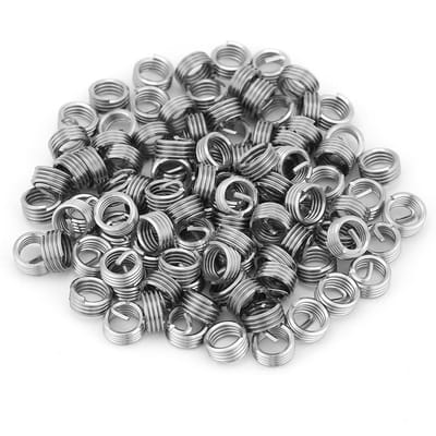 100 stuks Roestvrij Staal Spiraalvormige Draadinzetstukken M6 x 1.0 x 1D Lengte