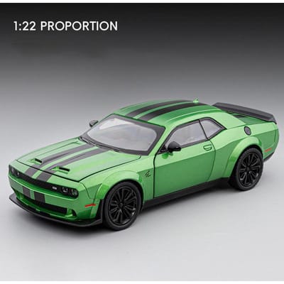 1:24 Challenger Hellcat Redeye Lichtmetalen Muscle Car Model Geluid En Licht Terugtrekkind Kinderspeelgoed Verzamelaarsobjecten Verjaardagscadeau