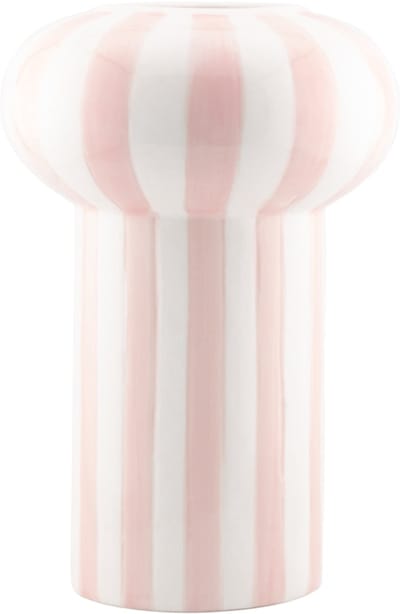 HomeBound by KY | Vaas keramiek Funnel striped roze | bloemenvaas