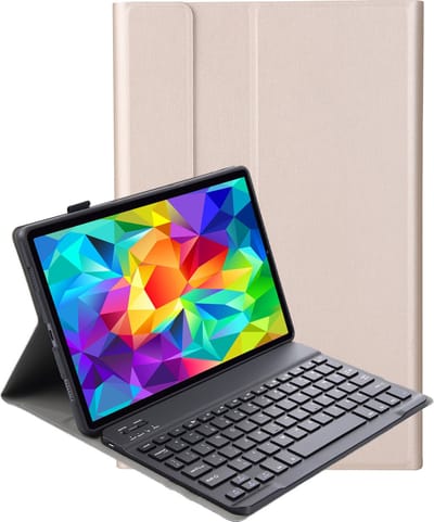 Hoesje - Geschikt voor Samsung Galaxy Tab A 10.1 (2019) - Toetsenbord Case - Keyboard Book Cover - Hoes - Goud