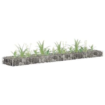 vidaXL - Gabion - plantenbak - verhoogd - 180x30x10 - cm - gegalvaniseerd - staal