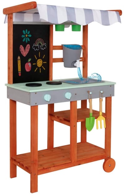 Playos® - Buitenkeuken - Modderkeuken - met Krijtbord - Weerbestendig - Rollenspel - Experimenteren - Motorisch Speelgoed - Buitenspeelgoed