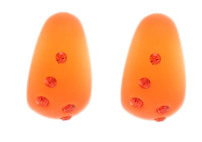 Behave oorbellen stekers oranje met accenten 3,5 cm – kleurrijke eyecatcher