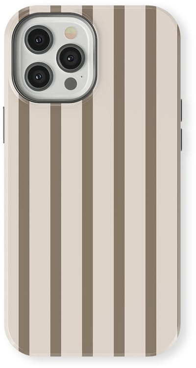 DripCase Gestreept Hoesje geschikt voor iPhone 12 Pro | Backcover met Mag | Stripes Motief | Trendy Case geschikt voor iPhone 12 Pro met Strepen Linen Wood
