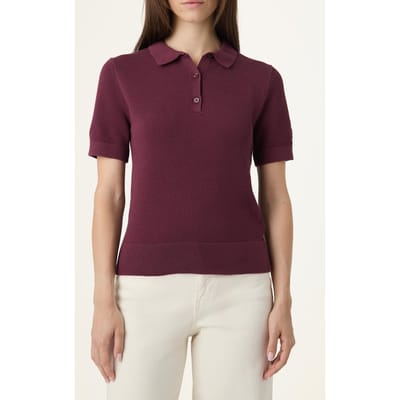 FILA Bb1 Slim Pique Knit Polo Tee Fig Größe: XS | Poloshirts Outlet | Damen