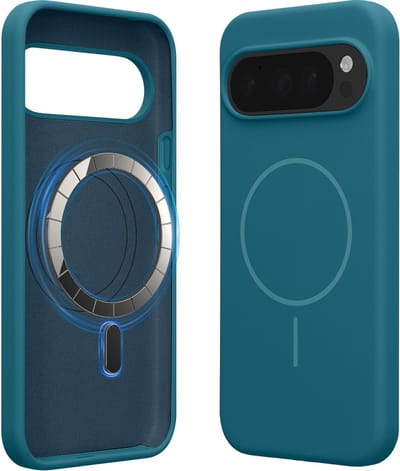 kwmobile Telefoonhoesje voor Google Pixel 10 Pro XL - Hoes met siliconen randen en magnetische achterkant compatibel met MagSafe, in mat petrol