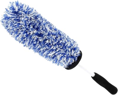 Car Cleaning Brush - Rim Brush - Long Handle - Microfiber Detailing Brush voor het Schoonmaken van Velgen voor Auto en Motorfiets - Blauw