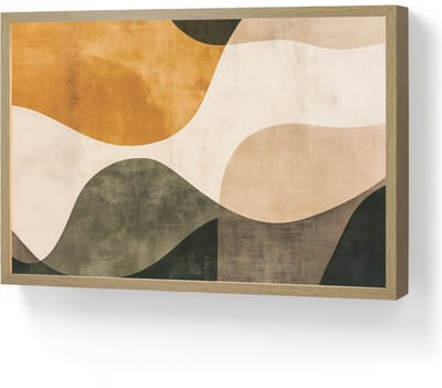 Wandlamp 60x40 cm - Oplaadbaar - Vormen - Okergeel - Abstract - Wandlampen binnen woonkamer - Slaapkamer lamp - Decoratieve nachtlamp - Vloerlamp draadloos