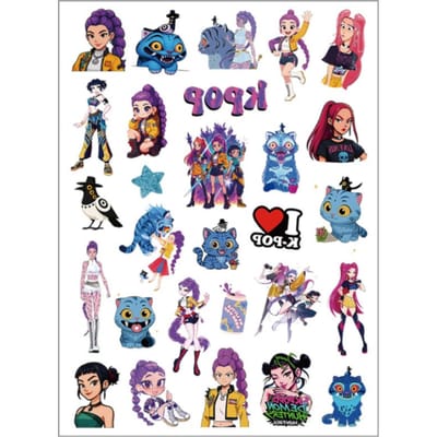 Mooie Nieuwe Aankomst Demon Hunter Tijdelijke Tattoos High-end Cartoon Anime en K-Pop Meisjesgroep Perifere Tijdelijke Tattoo Stickers W144036WW-