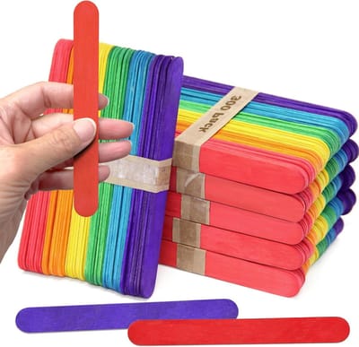 Houten Stokjes - Ambachtelijke Stokjes - Creatieve Projecten - Niet-giftige Kleurstof - 300 Stuks - Multicolor