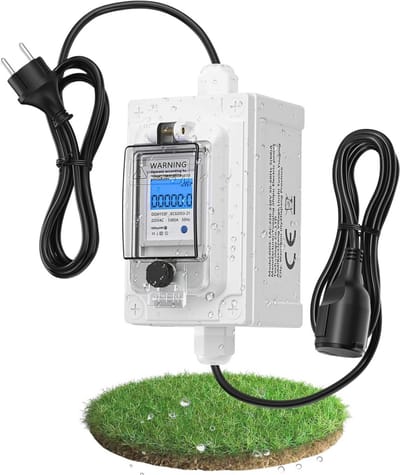 Draagbare digitale stroomverbruikmeter met industriële stekker en waterdicht ontwerp voor caravans en elektrische voertuigen