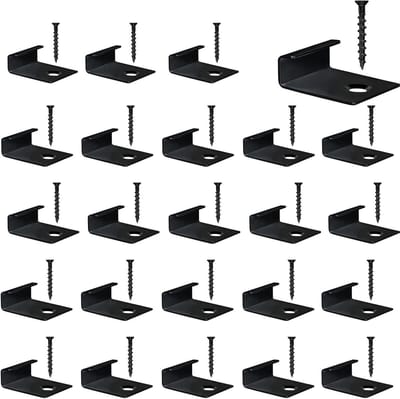 Bevestigingsclips - Vloerclips - Terras Installatie - Roestvrij Staal - 7mm - Zwart