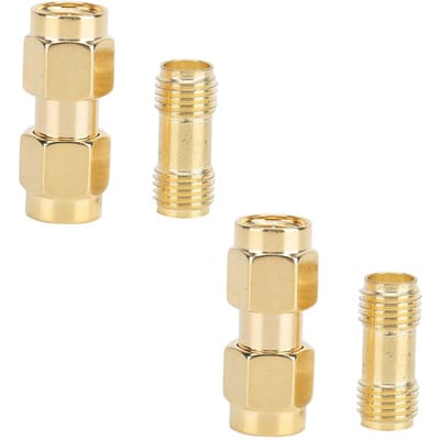 2 stuks SMA Mannelijk naar Mannelijk Dubbeldoorvoer Adapter 2 stuks SMA Vrouwelijk naar Vrouwelijk Dubbeldoorvoer Connector Goudkleurig