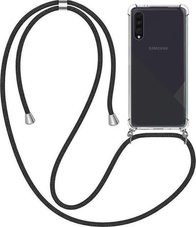 Telefoonhoesje Geschikt voor Samsung Galaxy A50s met Koord en Stootrand - TPU Backcover Shockproof met Lanyard - Smartphonica geschikt voor Samsung Galaxy A50s