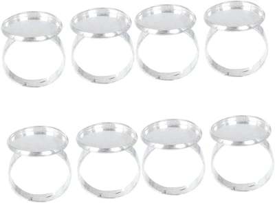 Wimper Lijm Ring - Nagel Houder - Wimper Enten - Roestvrij Staal - 8 Stuks - Zilver