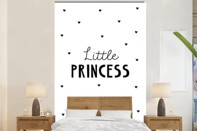 Behang kinderen - Kinderkamer decoratie - Spreuken - Little princess - Meisjes - Prinses - Quotes - 200x300 cm - Kinder decoratie - Behang voor meiden