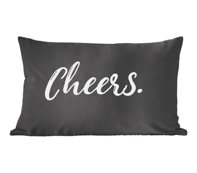 Sierkussens - Kussentjes Woonkamer - 50x30 cm - Quotes - Spreuken - Cheers - Drinken