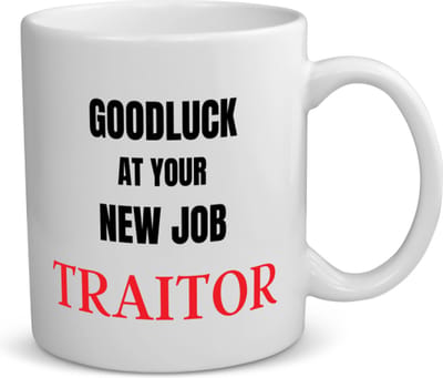 Akyol - goodluck at your new job fucking traitor koffiemok - theemok - Afscheid bedank cadeau - collega - werknemer - cadeau - kado - afscheid - nieuwe baan - 350 ML inhoud