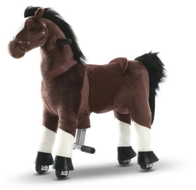 Vrooomy Mechanisch Speelgoed Paard XS - 3 tot 5 jaar - Jongens en meisjes - Rijpaard - Donkerbruin