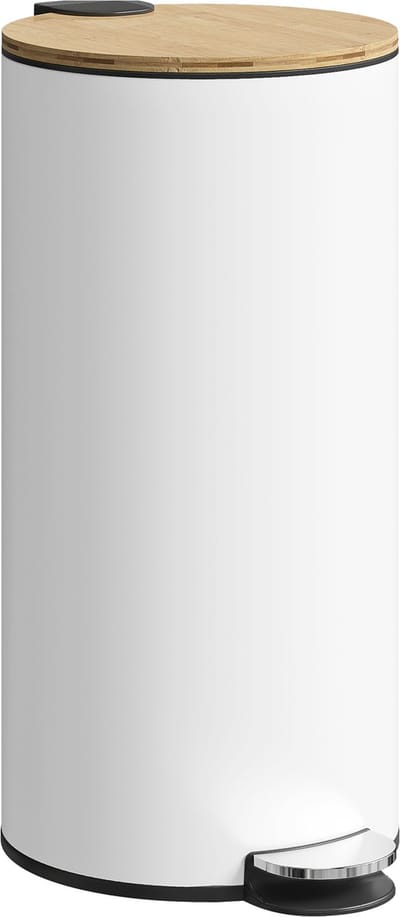 HOMCOM Prullenbak - Metaal - 36x30x60,5cm - Wit