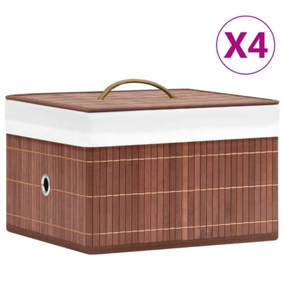 vidaXL - Opbergboxen - 4 - st - bamboe - bruin