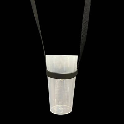 Bekerhouder zwart aan keycord (2 stuks) incl. beker