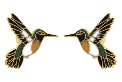 Behave - Oorbellen dames - Kolibrie stekers - Groen accent - Natuurstijl