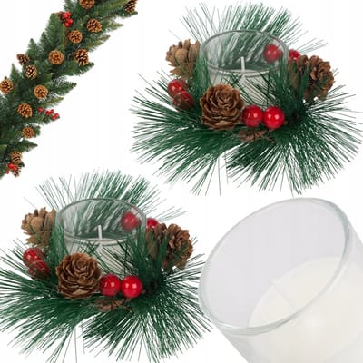 Hangzhou A Link Star Technologie - Decoratieve Kaarsen Set - Glas - 2 Stuks - Kerstmotief