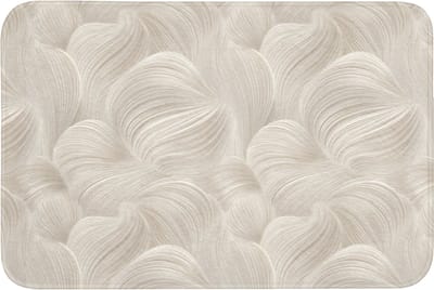 Badmat 90x60 cm - Antislip - Lijnen - Waaier - Beige - Badmatten voor badkamer - Badkamermat - Douchemat - Badkamer mat