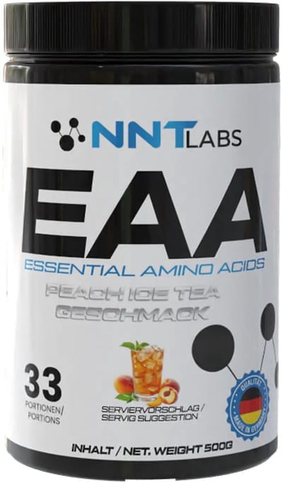 NNT LABS EAA – Essential Amino Acids – Peach Ice Tea – 500g – 33 Servings – Aminozuren Supplement