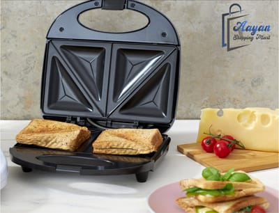 Sandwichmaker met antiaanbaklaag – perfecte en gemakkelijke tosti's in enkele minuten! 750W – toaster broodrooster – toaster grill – toaster broodrooster 4 snedes - 63409