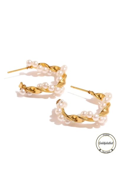 Soraro Goudkleurige Bicolor Parel Earrings | Goldplated | Parel | Dames Oorbellen | Elegante Oorbellen | Cadeau Voor Haar | Verjaardag Cadeau
