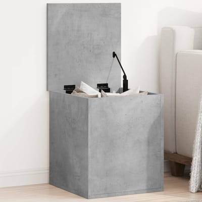 vidaXL - Opbergbox - 40x42x46 - cm - bewerkt - hout - betongrijs