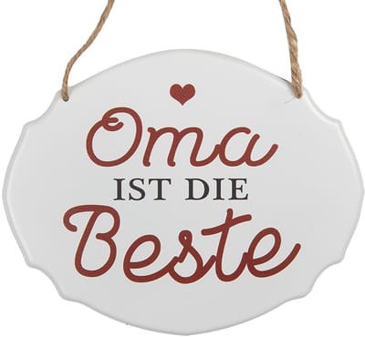 Clayre & Eef Tekstbord 18x15 cm Wit Metaal