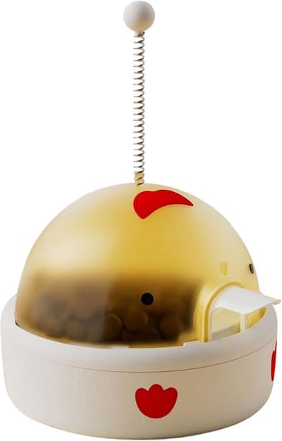 Katten Voederpuzzel - Interactieve Dispenser - Cognitieve Training - Selectieve Eetoplossing - 22 x 13 x 12 cm - Geel