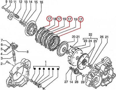 originele koppelingsplaat voor motor gilera 50 surfer 2000 942027 nieuw
