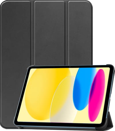 Hoesje Geschikt voor Apple iPad 10 (2022) - 10.9 inch - 10e Generatie - Dun & Stevig - Trifold Bookcase - Hard Cover - Hardcover Book Case - Tablet Hoes - Zwart