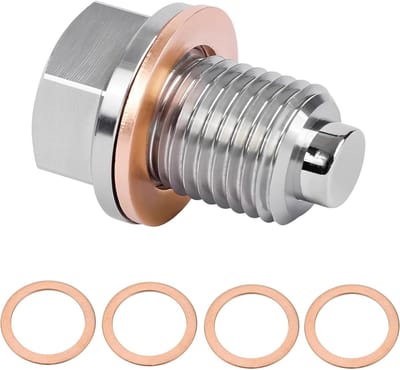Magnetische Oliedrainplug met Dichting, Universele Geschiktheid voor Auto's en Motoren, Inclusief Koperafdichtingen en M14 x 1.5 Draadmaat