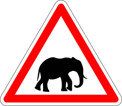 Pas op olifant sticker 100 mm