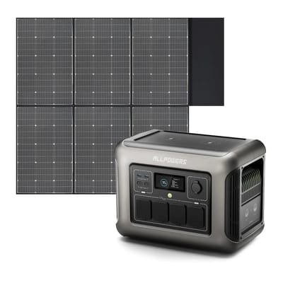 ALLPOWERS Zonnegeneratorset 1800W (R1500 + SP039 600W zonnepaneel) - R1500 + SP039 Zonnepaneel 600W