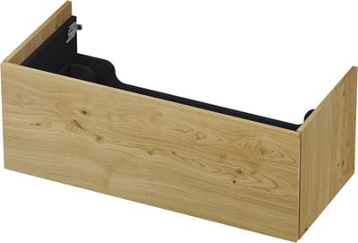 INK wastafelonderkast 1 lade greeploos push to open echt hout 100x45x38cm, fineer natur